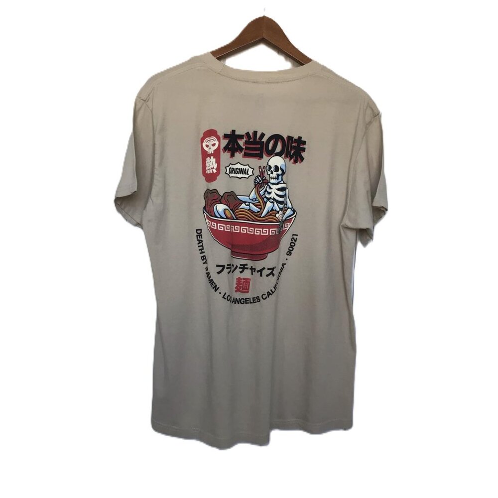Death By Ramen Franchise Los Angeles Skeleton In Ramen Mens Large T-Shirt